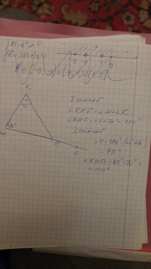 На завтро надо! ) в треугольнике мнк угол м=70 градусов угол к=40градусов. найдите внешний угол треу