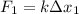 F_1=k\Delta x_1