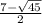 \frac{7- \sqrt{45} }{2}