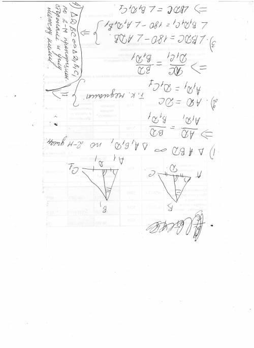 Втреугольниках авс и а1в1с1 bd и b1d1 - медианы, угол а = углу а1, угол bda = углу b1d1a1 докажите,