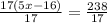 \frac{17(5x-16)}{17} = \frac{238}{17}