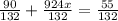 \frac{90}{132}+\frac{924x}{132}=\frac{55}{132}&#10;&#10;