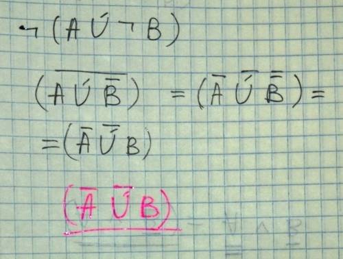 Какое логическое выражение равносильно выражению ¬(а ú ¬b) ? 1) a ú b 2) a ù b 3) ¬a ú ¬b 4) ¬a ù b