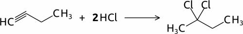 Закончите уравнения реакций бутин-1 +2hcl