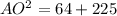 AO^{2} = 64 + 225