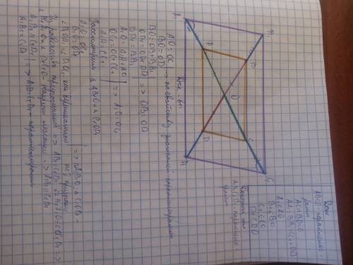 Диагонали параллелограмма продолжены за вершины на одинаковую длину. полученные точки последовательн