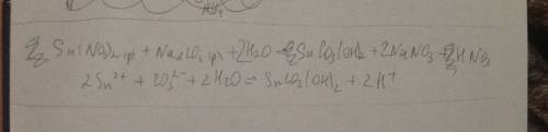 Написать в молекулярной и ионной форме уравнение реакции: sn(no3)2(p)+na2co3(p)+h2o(ж) ->