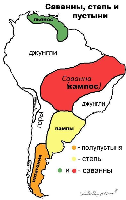 Внутренние воды пампы, саванны южной америки.