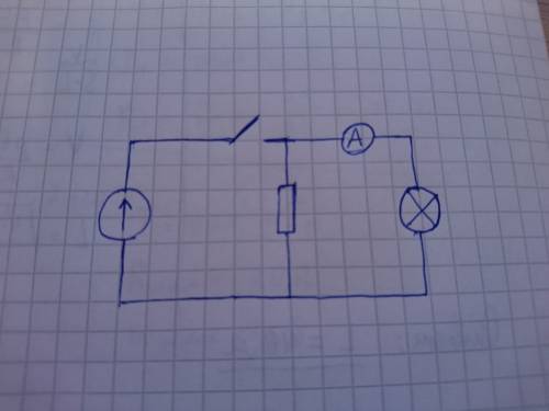 Изобразите электрическую цепь, состоящую из источника тока, сопротивления и лампы подключенных парал