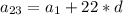 a_{23}=a_1+22*d