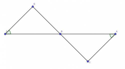Втреугольнике fbg сторона fg равна стороне bg. угол bfg = углу bac. докажите, что треугольник авс —