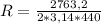 R= \frac{2763,2}{2*3,14*440}