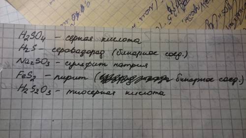 Составьте формулы не менее пяти соединений, в состав которых входят атомы s (два из этих соединений