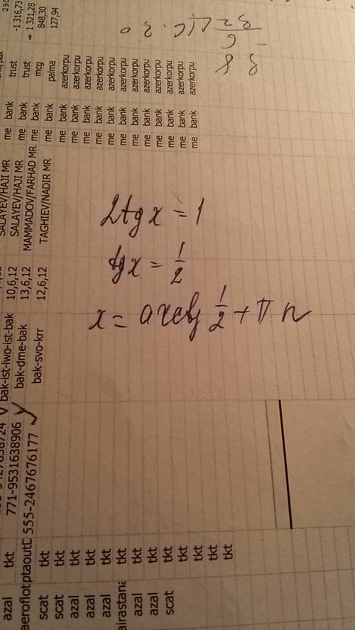 Решите уравнения: уравнение №1: 2tgx = 1 уравнение №2: 1-6 sin x|4 cos x|4 = 0