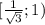 [\frac{1}{ \sqrt{3}};1)