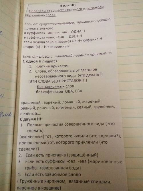 Объясните, , когда пишется одна и две буквы н в причастия и прилагательных?