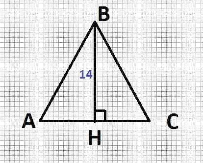 Вправильном треугольнике высота равна 14 см найти стороны и площадь треугольника. !