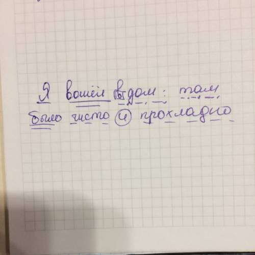 Разберите предложение полность (синтаксический разбор): я вошёл в дом: там было чисто и прохладно.