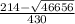 \frac{214- \sqrt{46656} }{430}