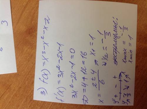 Найдите экстремумы функции f(x)=4-8x-5x^2 f(x)=x^4/4-x+5 f(x)=x^3-x^2-x-2