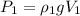 \displaystyle P_1=\rho_1gV_1