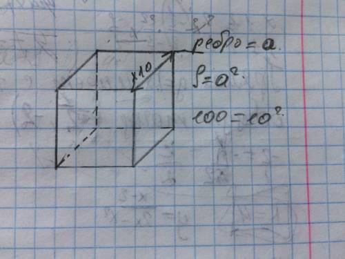 Как изменится площадь поверхности куба если его ребро уменьшить в 10 раз, с объяснением