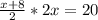 \frac{x+8}{2}*2x=20