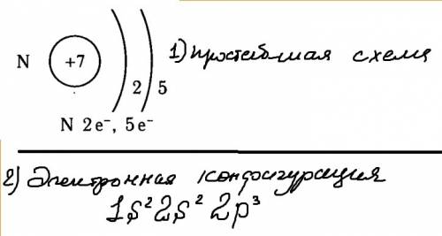 Пользуясь данными периодической системы, составьте электронную схему азота