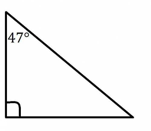 Один из острых углов прямоугольный треугольника равен 47 градусов. найти второй угол