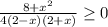 \frac{8+x^2}{4(2-x)(2+x)} \geq 0