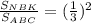 \frac{ S_{ NBK} }{ S_{ABC} } = ( \frac{1}{3} )^{2}