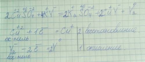 Cuso4+ky→k2so4+cuy+y2 окислительно-восстановительный . распишите подробно. заранее .