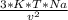 \frac{3*K*T*Na}{ v^{2} }