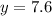 y=7.6