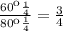 \frac{60 км}{80 км}= \frac{3}{4}