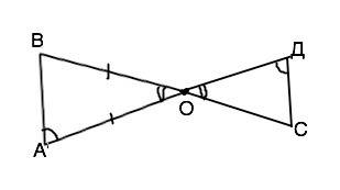 Отрезки вс и ад пересекаются в точке о. известно, что прямые ав и сд паралельны, а отрезки ао и ов р