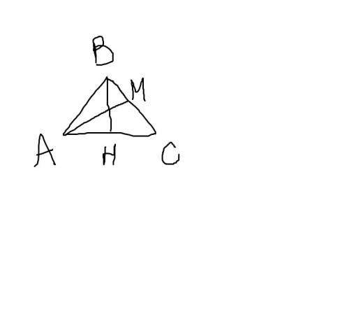 Только рисунок bh-медиана треугольника авс.прямая ма перпендикулярна плоскости треугольника.найдите
