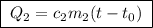 \boxed{\;Q_2 = c_2m_2(t - t_0)\;}