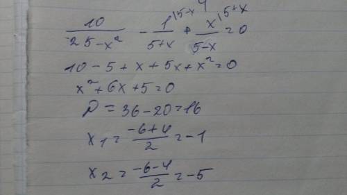 Представьте в виде дроби выражение 1/x^2+5x+1/5x+25