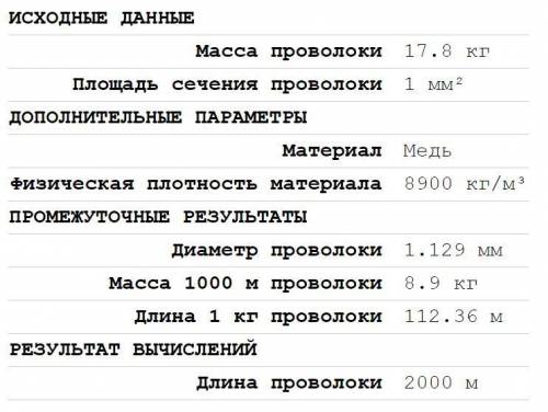 Определите длину (м) медной проволоки поперечной сечения 1мм² и массой 17.8 плотность. 8.9 г/см² с ф