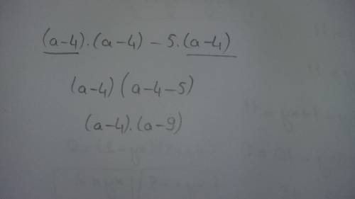 Разложите на множители: (а-4)^2-5(а-4) ^- означает степень