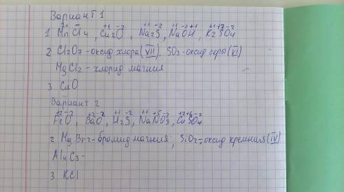 Вариант 1 1. расставить степени окисления у атомов для следующих веществ: mnci4, cu2o, na2s, naoh, k