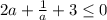 2a+ \frac{1}{a}} +3 \leq0