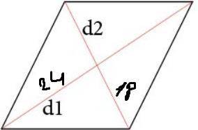 Найдите периметр ромба, если его диагонали равны 24см и 18см.сделайте с чертежом) ​