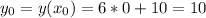 y_{0}=y( x_{0} ) =6*0+10=10