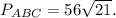 P_{ABC} = 56 \sqrt{21}.