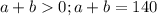 a+b0; a+b=140