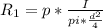 R_{1} =p* \frac{I}{pi* \frac{d^{2} }{4}}