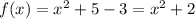 f(x)=x^2+5-3=x^2+2