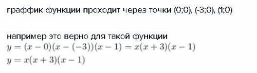 Задайте формулой какую-нибудь функцию, график которой проходит через начало координат и пересекает о